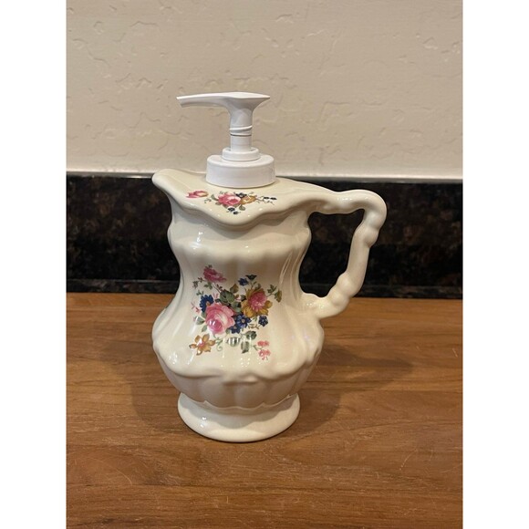 Athena Other - Vintage Athena Floral Ceramic Soap Dispenser